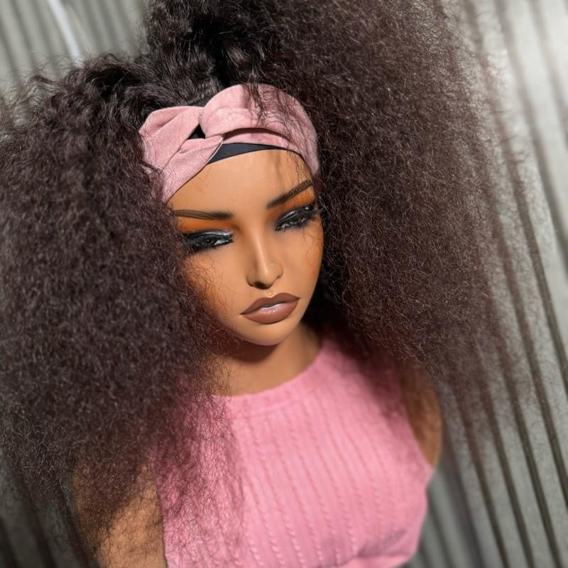 Human hair headband wig