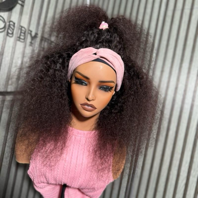 Human hair headband wig