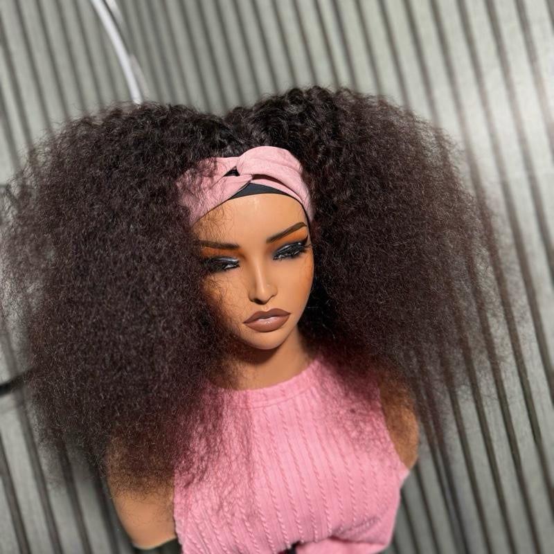 Human hair headband wig