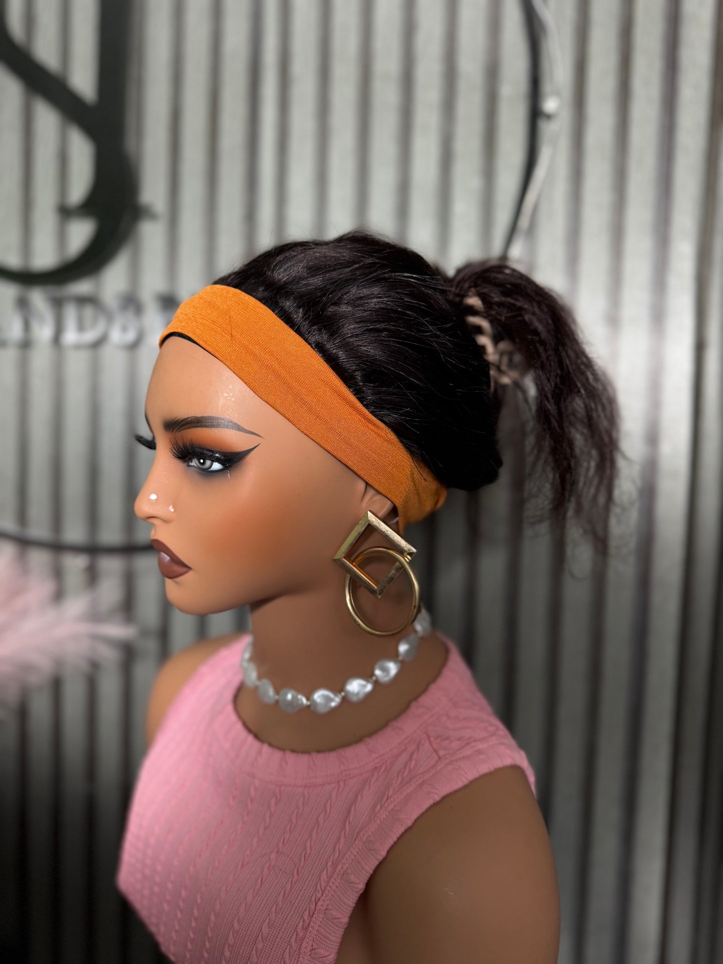 Headband human hair wig
