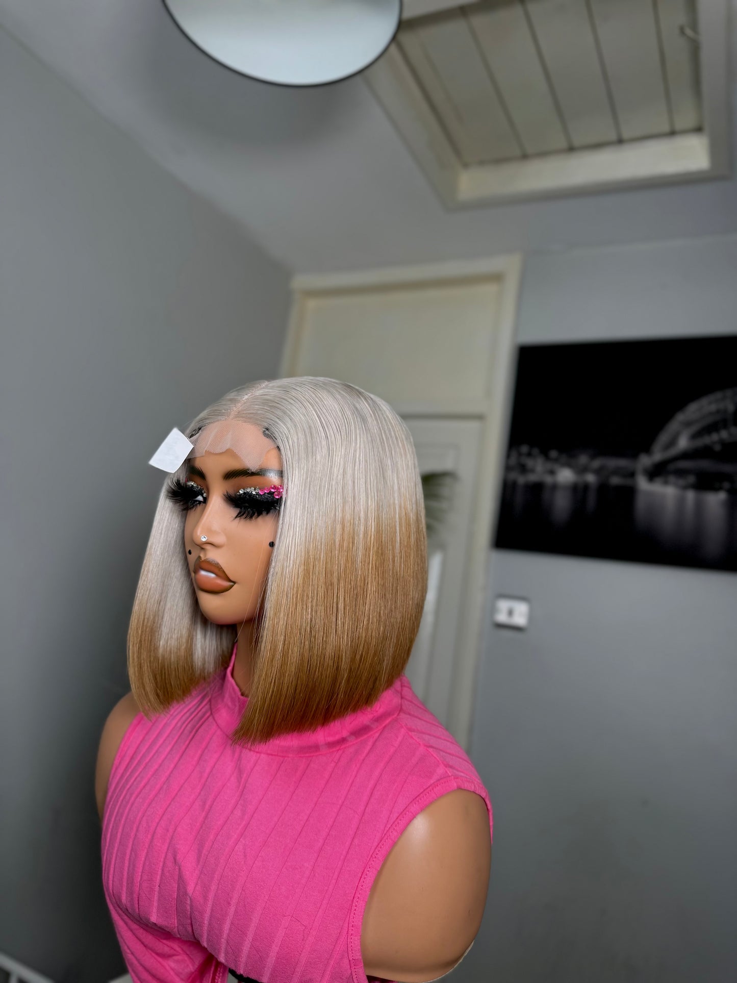 BROWN TIP GREY BOB WIG✨✨