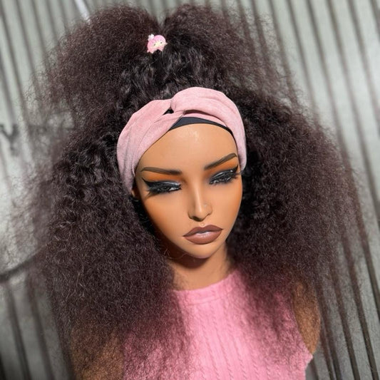 Human hair headband wig