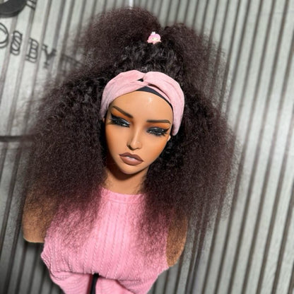 Human hair headband wig